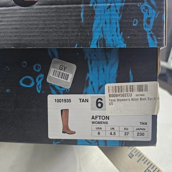 NEW Teva Afton Tall Brown Leather/Suede Waterproof Boots Women's Size 6 - Picture 6 of 6